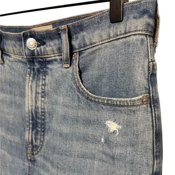 Everlane The Way High Jean Light Wash Distressed Raw Hem Size 28 - Picture 5 of 12